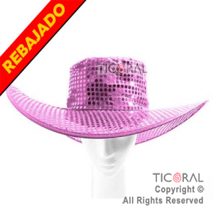 SOMBRERO CAPELINA FUCSIA LENTEJUELA HS2807-3 x 1